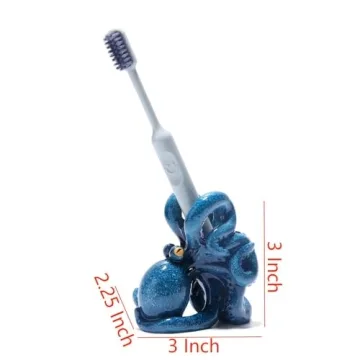 Blue Octopus Toothbrush Holder for Kids - Fun Bathroom Accessory