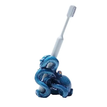 Blue Octopus Toothbrush Holder for Kids - Fun Bathroom Accessory