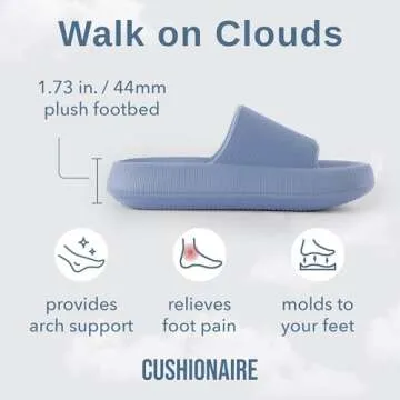 CUSHIONAIRE Feather Slides - Cloud Cushion Slippers for Women