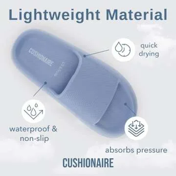 CUSHIONAIRE Feather Slides - Cloud Cushion Slippers for Women