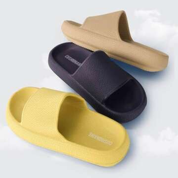 CUSHIONAIRE Feather Slides - Cloud Cushion Slippers for Women
