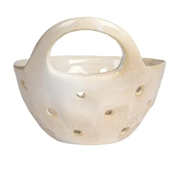 Buy Set of 2 Cream Stoneware Colanders Online