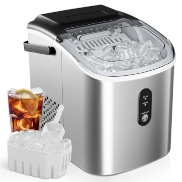 EUHOMY Ice Maker Countertop, Portable Ice Machine with Carry Handle, 26.5lbs Per Day, 9 Cubes in 6 M...
