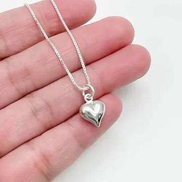 Tiny Dainty Sterling Silver Heart Necklace for Special Moments