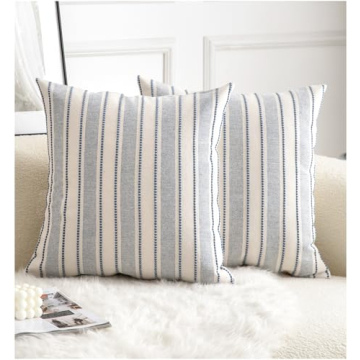 Cethom Decorative Boho Throw Pillow Covers, Farmhouse Textured Pillow Case, 20 x 20 Inch Set of 2, C...