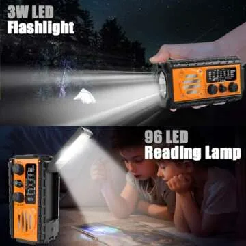 QAUYYW Emergency Radio with Solar Battery and Flashlight