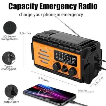 QAUYYW Emergency Radio with Solar Battery and Flashlight