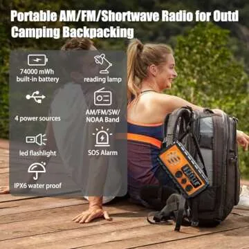 QAUYYW Emergency Radio with Solar Battery and Flashlight