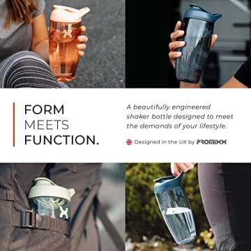Promixx PURSUIT Protein Shaker Bottle – Premium Sports Shaker Bottles for Protein Mixes and Supple...