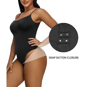 SHAPERX Women's No Compression Bodysuit for Ultimate Comfort