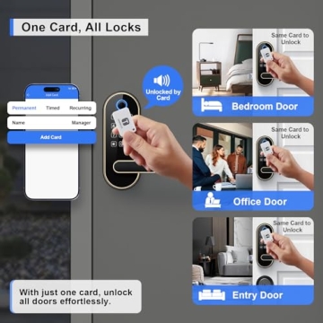 Sifely Fingerprint Smart Lock: Keyless Entry Door Lock Gold