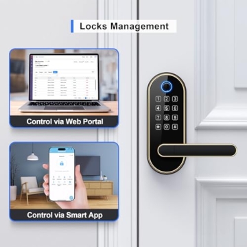 Sifely Fingerprint Smart Lock: Keyless Entry Door Lock Gold