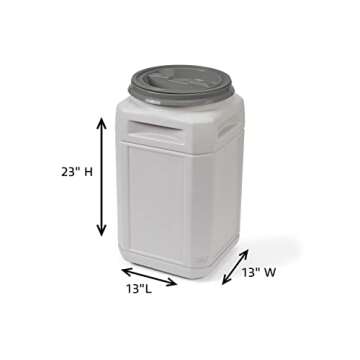 Mighty Tuff 13 Gallon/up to 54 Pound Pet Food Storage Container with Airtight Lid and Built-In Handl...