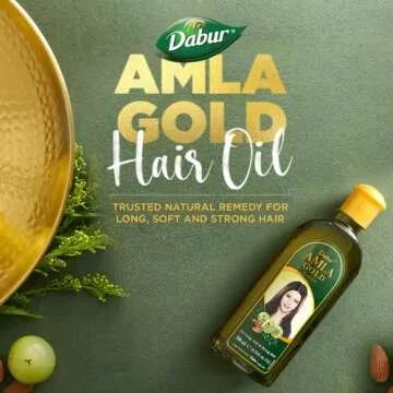 Dabur Hair Oil- Amla Gold, Serum, Almond and Henna - 300 ml - Natural Treatment for Women - Hair Fal...