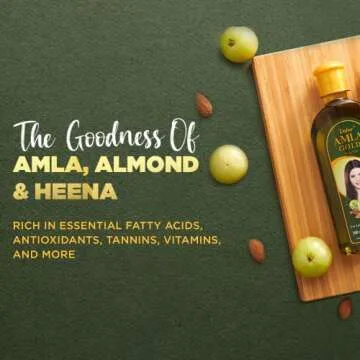 Dabur Hair Oil- Amla Gold, Serum, Almond and Henna - 300 ml - Natural Treatment for Women - Hair Fall Prevention, Scalp Nourishment and Strong