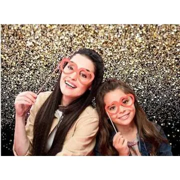 CYLYH 7X5ft Black and Gold Vintage Backdrop for Events