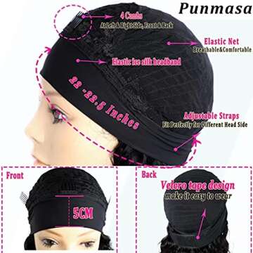 Punmasa Headband Wig Deep Wave 12 Inch Natural Color