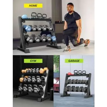 YOLEO 1100LBS Dumbbell Rack- Adjustable 3 Tier Weight Rack for Home Gym, Heavy Duty Weight Storage Organizer Dumbbell Storage Stand Holder(Rack Only)