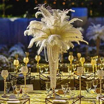Elegant Gold Beaded Crystal Trumpet Vases for Events