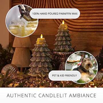 Luminara Flameless LED Candle - Elegant Christmas Tree Design