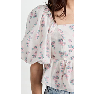 Endless Rose Women's Blouson Sleeve Floral Top - Elegant Style