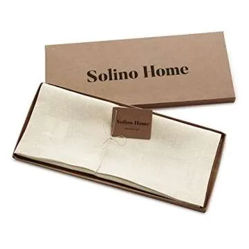 Solino Home Linen Ivory Table Runner 72 Inches Long - Fete, 100% Pure Linen Dining Table Runner 14 x 72 Inch Ideal for Wedding, Spring, Easter