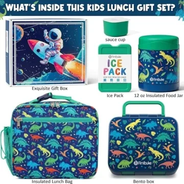 Fimibuke Kids Bento Lunch Box With Thermos 32OZ 6 in 1 Set