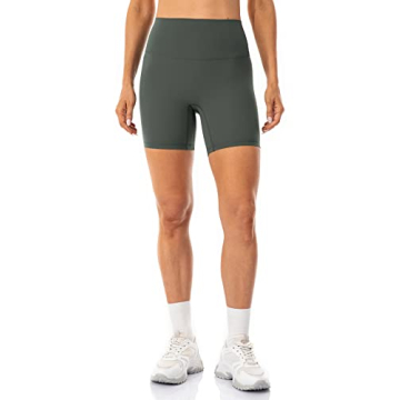 Lavento Women's All Day Soft Yoga Shorts 6 Inch - Workout Gym Running Active Biker Short for Woman (...