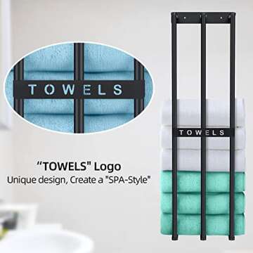 Towel Rack Wall Mounted, Bethom Bathroom Towel Storage, Wall Towel Rack for Rolled Towels Hand Washcloths, Wall Bath Towel Holder for Small Bathroom RV