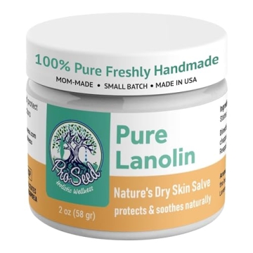 100% Pure Lanolin Cream - Handmade, Unrefined Balm for Dry & Itchy Skin, Cracked Lips, Breastfeeding...