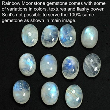 JEWELOPORIUM 925 Silver Ring with Rainbow Moonstone