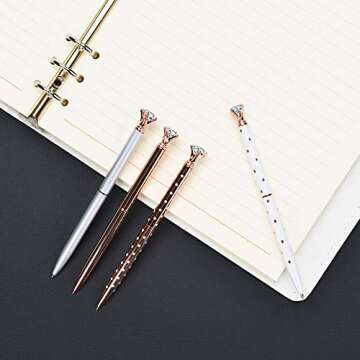 Elegant 4PCS Rose Gold Diamond Pens for All Occasions