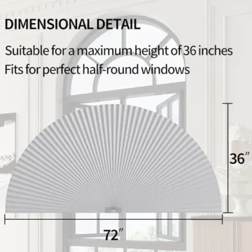 Elegant Myshade Arch Window Shades for Half-Moon Windows