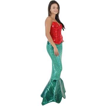 Magical Mermaid Green Sparkle Tail Deluxe Costume (L/XL)