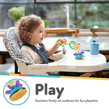 Nuby Buzzy Blossoms with Suction Base High Chair Interactive Toy for Early Development