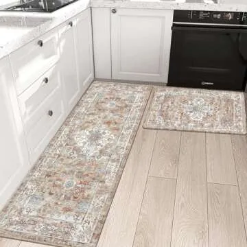 Pauwer Anti Fatigue Kitchen Mat Set of 2 Non Slip Kitchen Mats for Floor Cushioned Kitchen Rugs Comf...