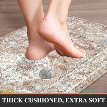 Pauwer Anti Fatigue Kitchen Mat Set of 2 Non Slip Kitchen Mats for Floor Cushioned Kitchen Rugs Comfort Standing Mat Farmhouse Waterproof PVC Foam Kitchen Floor Mat Runner