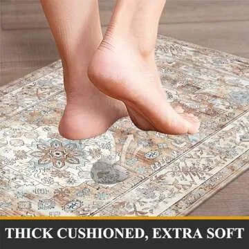 Pauwer Anti Fatigue Kitchen Mat Set of 2 Non Slip Kitchen Mats for Floor Cushioned Kitchen Rugs Comfort Standing Mat Farmhouse Waterproof PVC Foam Kitchen Floor Mat Runner