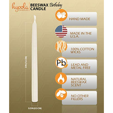 Hyoola Beeswax Birthday Candles - Natural & Handmade