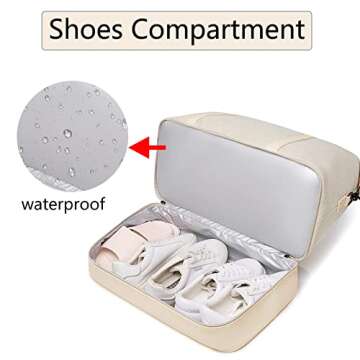 Womens Travel Weekender Bag Oxford Overnight Carry on Luggage Shoulder Duffel Beach Tote Bag with Sh...