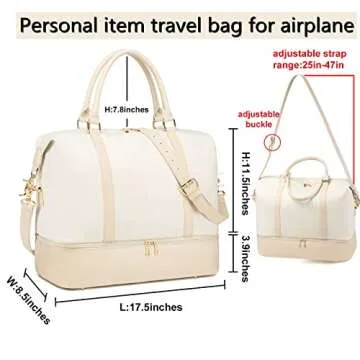 Stylish Womens Weekend Travel Bag with Shoe Compartment