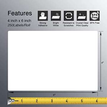 BETCKEY Premium 4" x 6" Shipping Labels - 3000 Labels, Compatible with Zebra & Rollo
