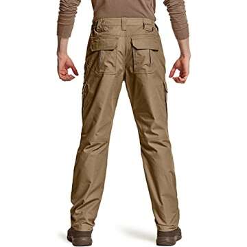 CQR Men's Tactical Pants, Water Resistant Ripstop Cargo Pants, Lightweight EDC Work Hiking Pants, Ou...