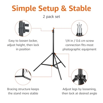 Affordable 6.7-Foot Double Light Stand Set for Photographers