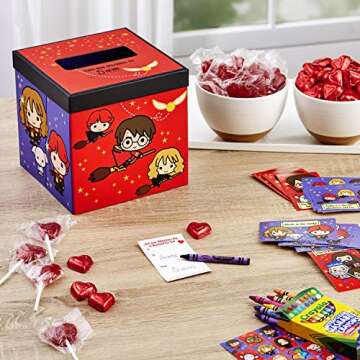 Hallmark Harry Potter Valentines Day Cards and Mailbox for Kids School Classroom Exchange (1 Box, 32...