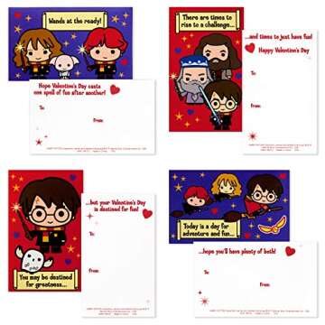 Hallmark Harry Potter Valentines Day Cards and Mailbox for Kids School Classroom Exchange (1 Box, 32 Valentine Cards, 35 Stickers, 1 Teacher Card)