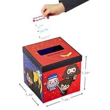 Hallmark Harry Potter Valentines Day Cards and Mailbox for Kids School Classroom Exchange (1 Box, 32 Valentine Cards, 35 Stickers, 1 Teacher Card)