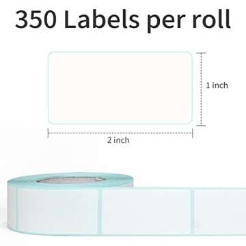L LIKED 350 Stickers Dissolvable Food Labels 1x2 inch for Containers 350 Labels Per Roll