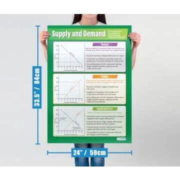Supply and Demand Business Poster - EXTRA LARGE 33” x 23.5” - Gloss Paper - Business Studies High School Classroom Decoration - Wall Charts by Daydream Education