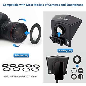 Desview T2 Teleprompter, 8 inch HD Display Glass, Teleprompter with Remote Control, Compatible with iPhone/ipad/DSLR Cameras,App Compatible with iOS/Android, Easy Assembly for Online Teaching